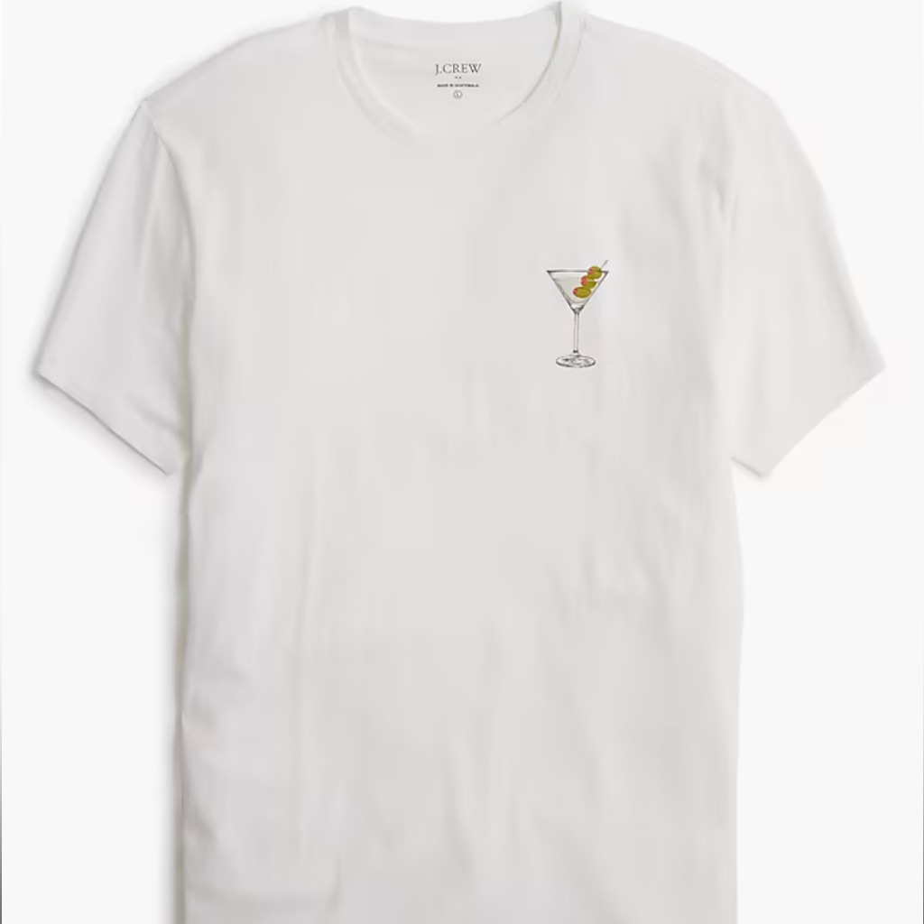 Jcrew Dirty Martini Graphic Tee Cotton White